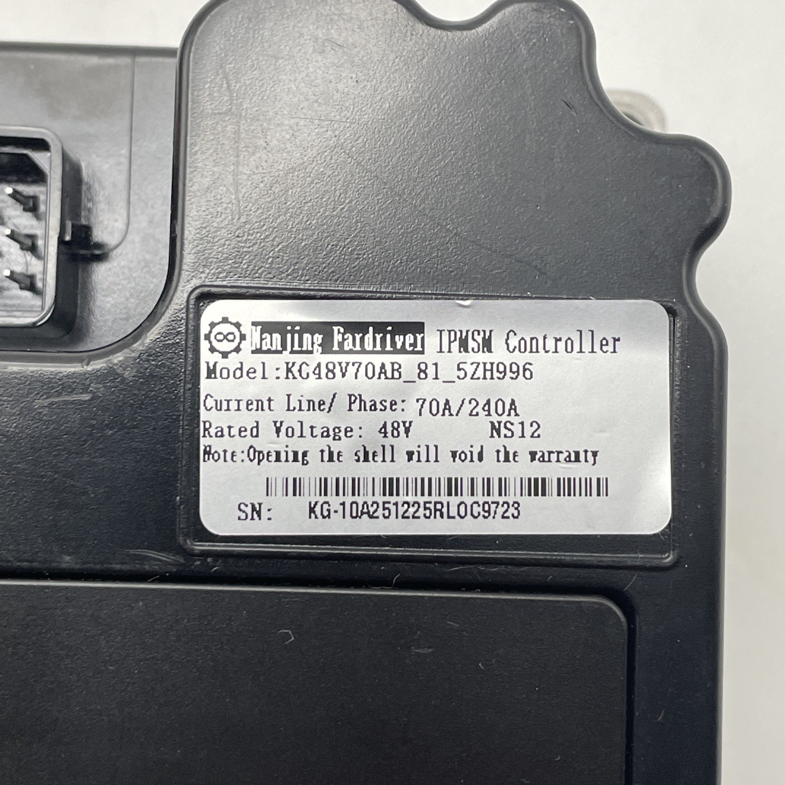 Nanjing Fardriver NS12 Controller KG48V70AB_81_5ZH996 48V 70A 240A IPMSM