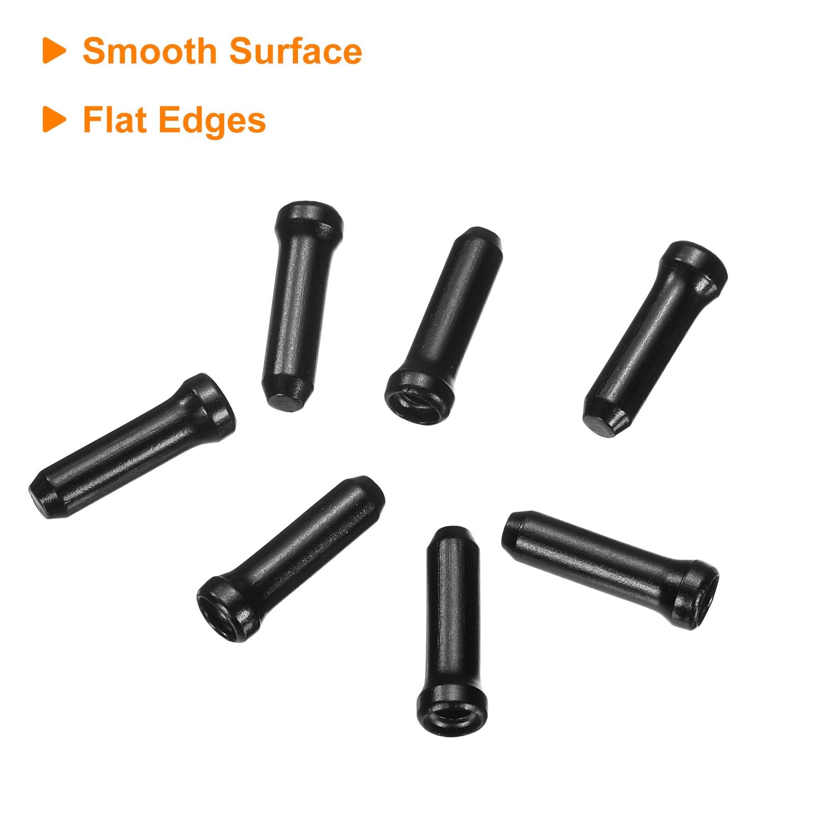 50 Pcs Bike Cable End Caps Set Aluminum Alloy 2mm Black Repair Accessories