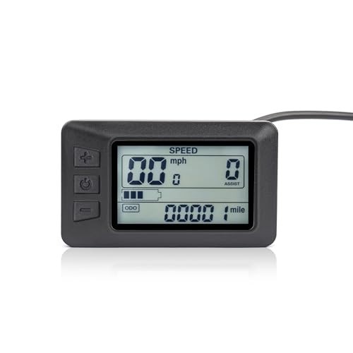 Electric Bike LCD Display Meter Panel Speedometer 36V 48V 5 Pin Plug for 22.2mm