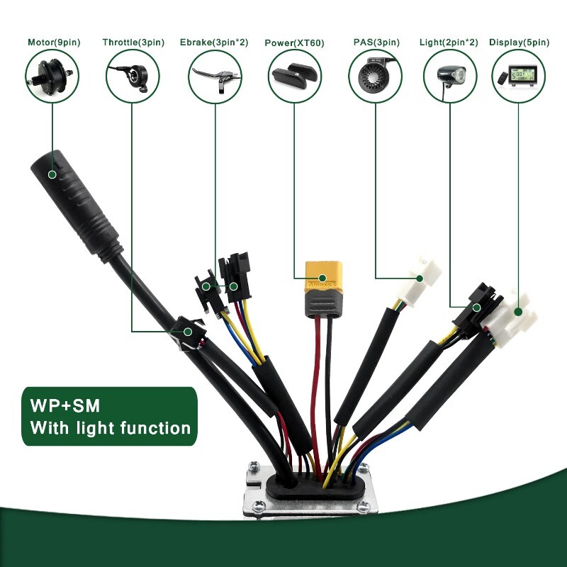36V 48V 250W 350W 15A KT E-bike Controller Brushless Waterproof LCD Display