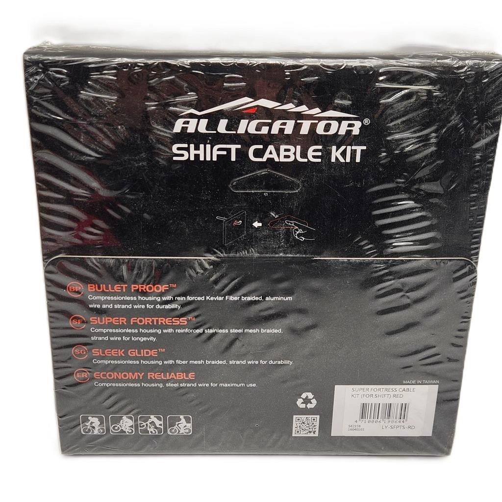 Alligator Super Fortress Red Front/Rear Bike Shift Cable/Housing Shimano/SRAM