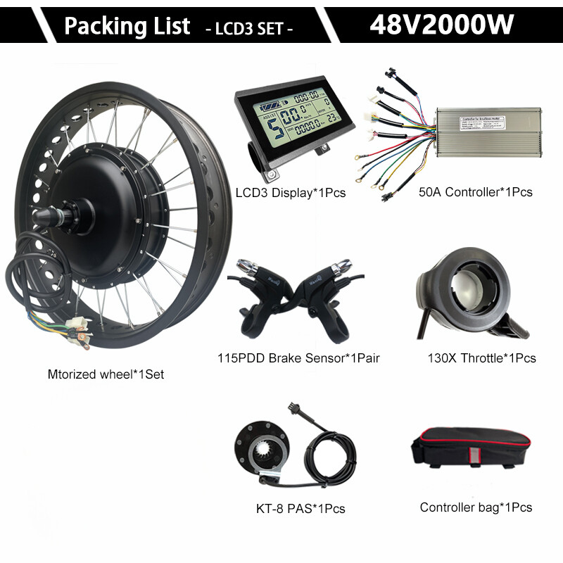 48V 2000W Fat Electric Snow Bike 20 24 26inch *4.0 Brushless Hub Motor Wheel