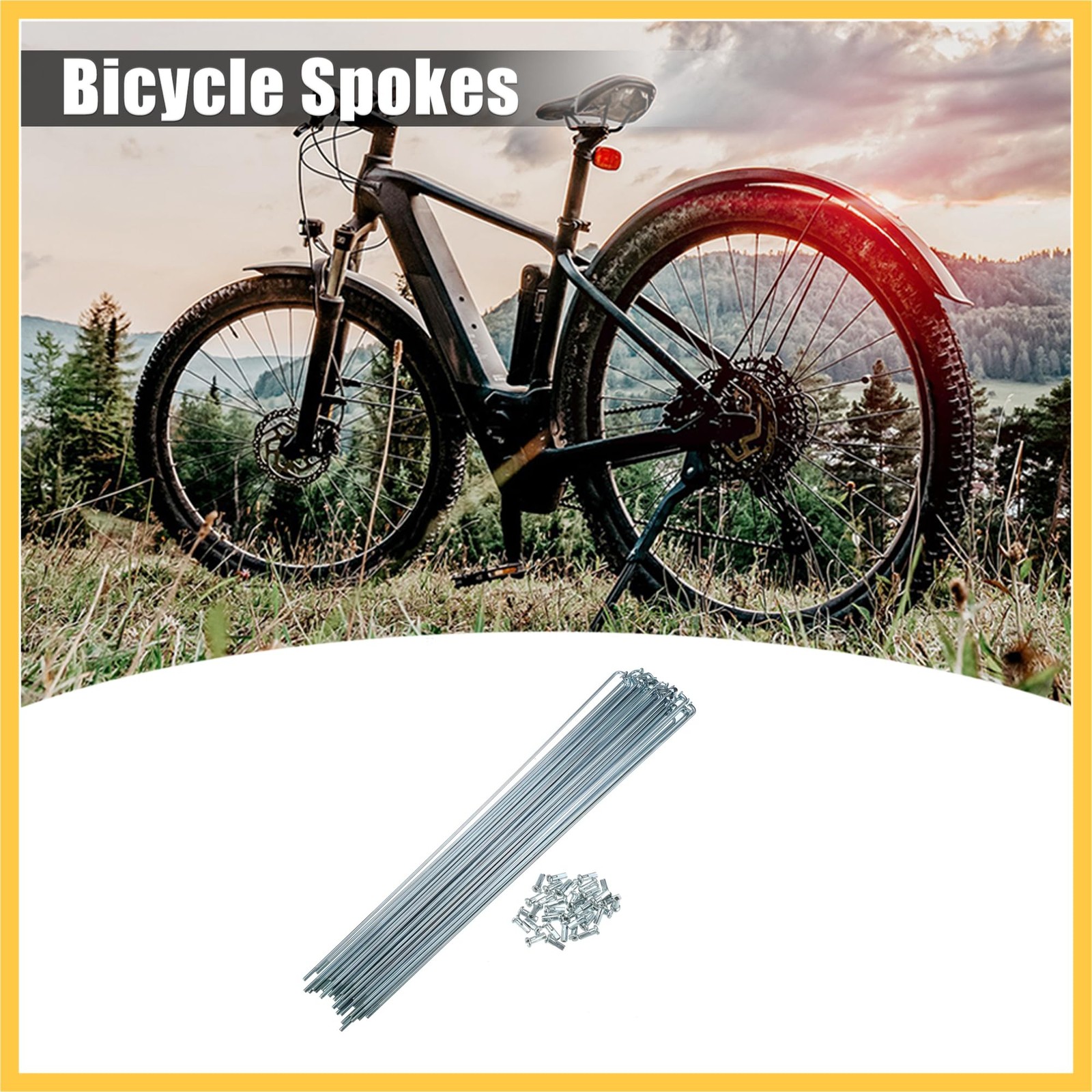 36 Pcs 14G J Bend 260mm x 2mm Bike Bicycle Wheel Spokes Steel Wire Nipples