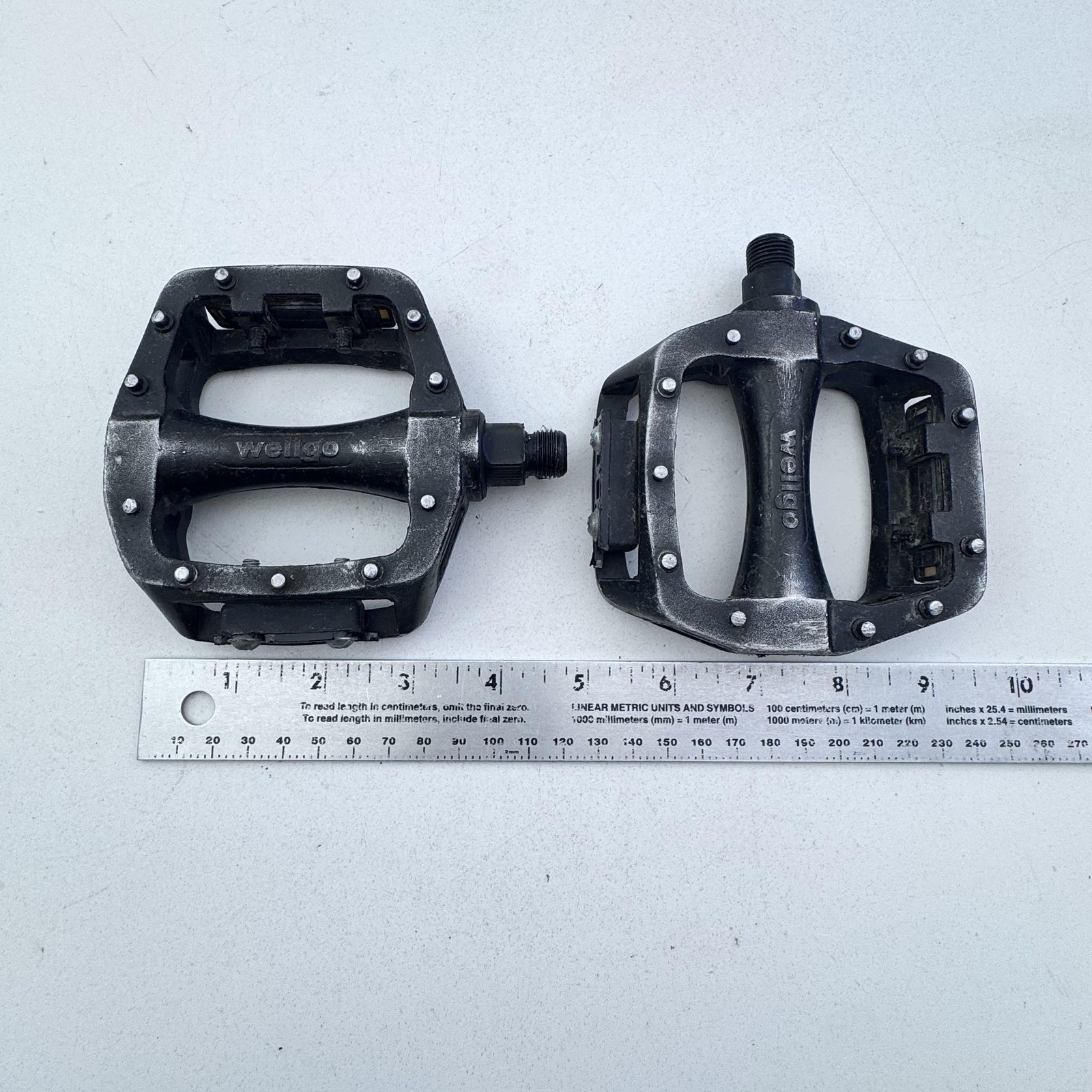 Wellgo Platform Pedals Pair Black Alloy Flat Bike 9/16 in MTB BMX Urban A20