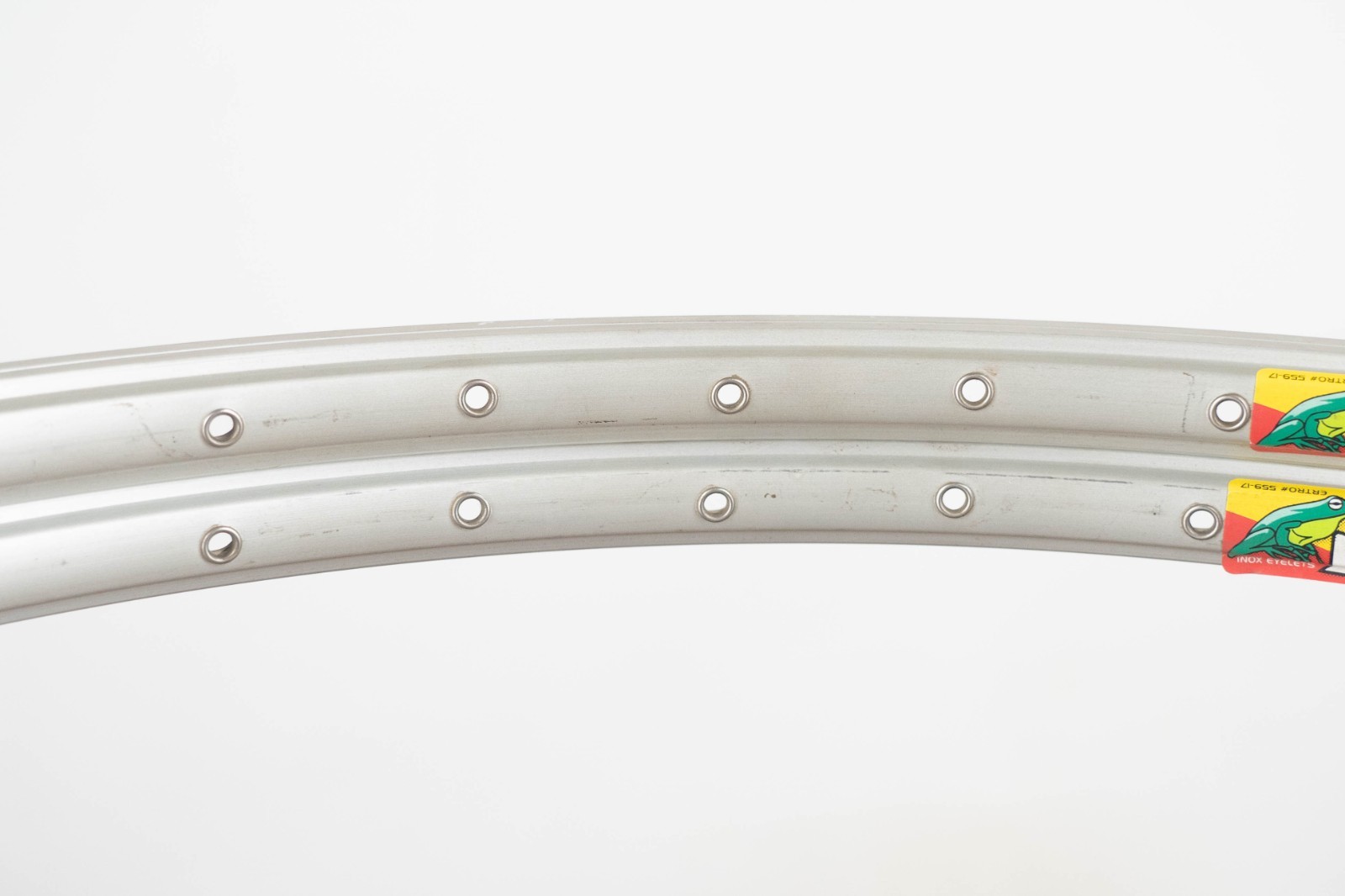 NOS AMBROSIO FROG CLINCHER RIMS 26″ 36H VINTAGE MTB MOUNTAIN BIKE SILVER