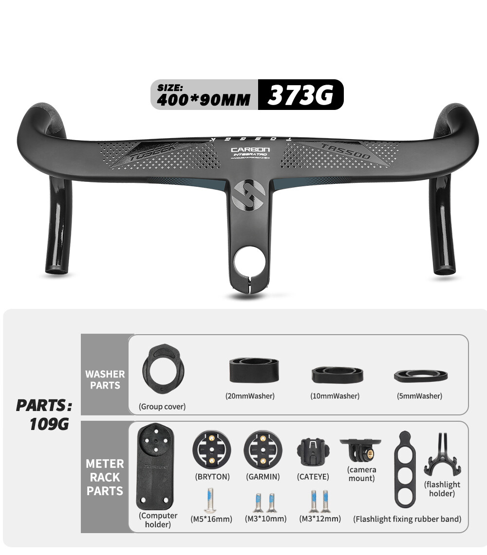 Carbon Bicycle Integrated Bar Stem Road Bike Handlebars With Computer Holder