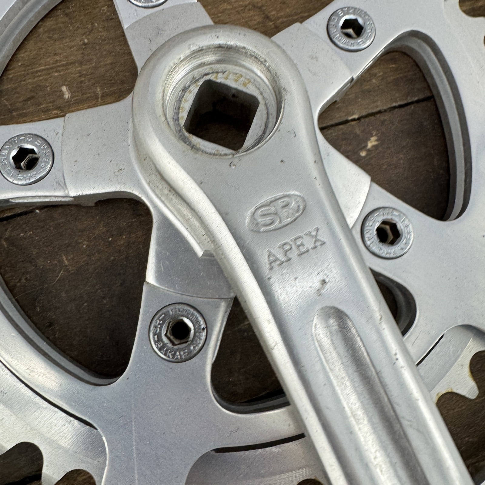 Vintage SR Apex Crank Set NOS Double 170 mm 86 BCD Alloy Chainring Bolt 80s New