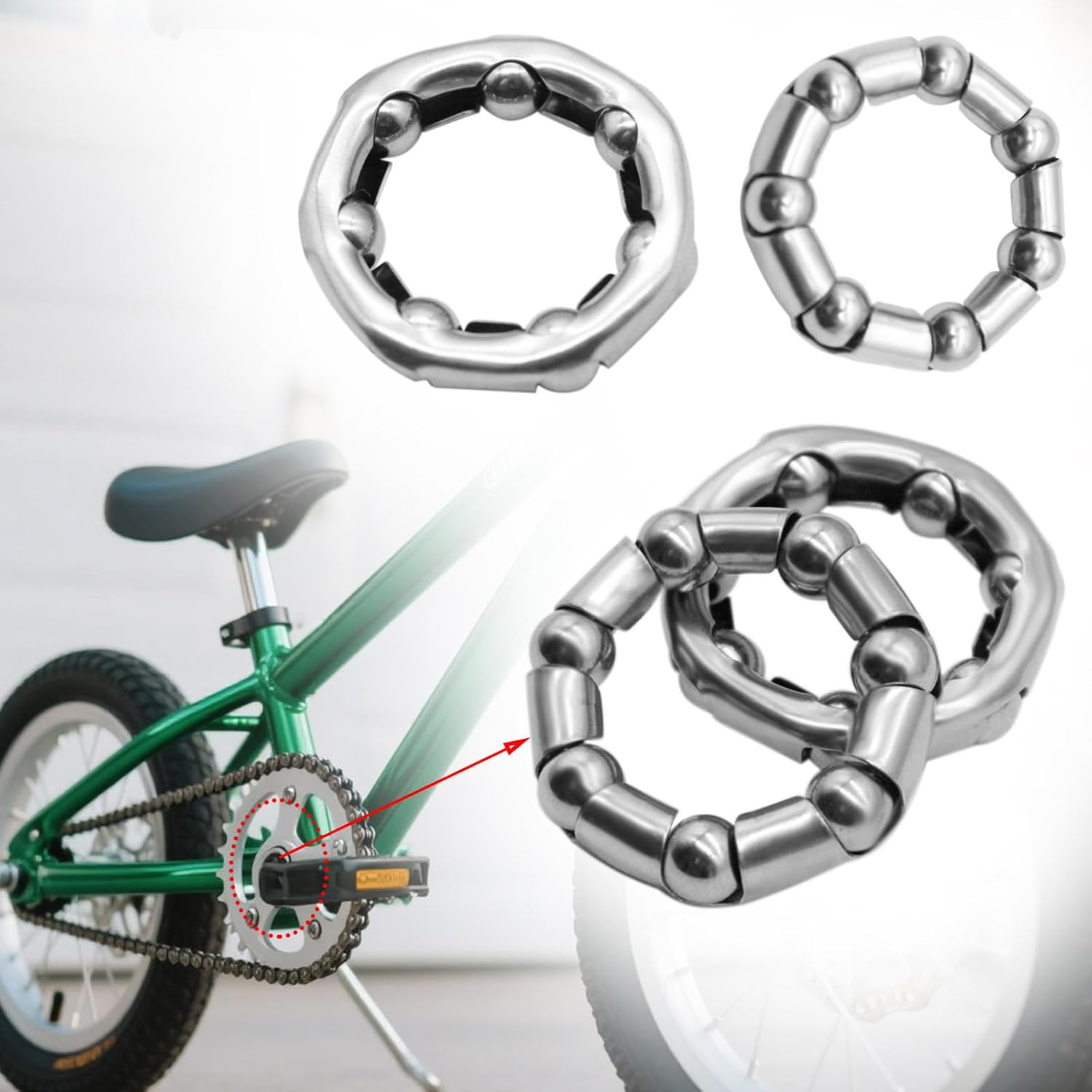 4Pcs Bike Ball Bearing Retainer，Bicycle Ball Bearings, 8Mm X 7 Balls for Bike