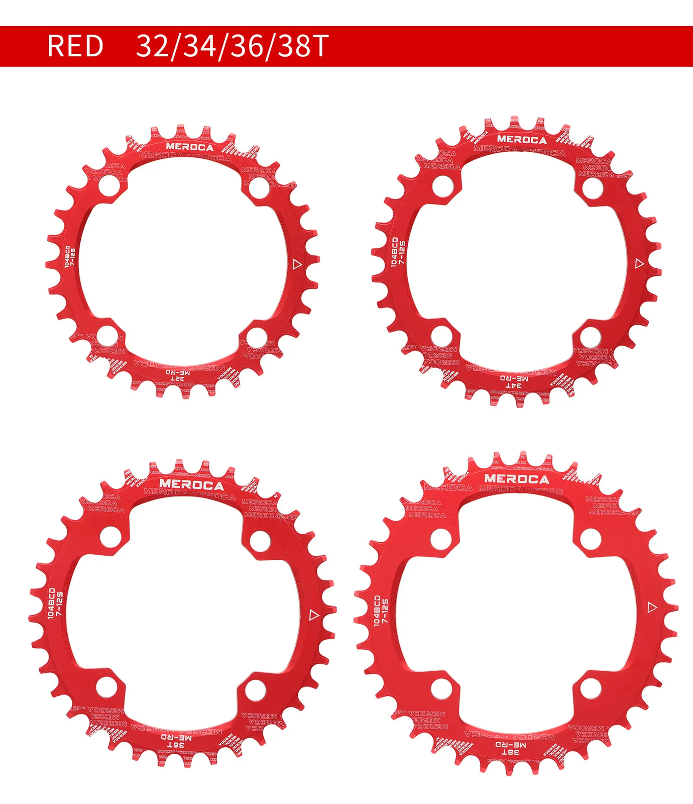 104BCD Mountain Bike Chainring 32T 34T 36T 38T Bicycle Crankset Tooth Chainwheel