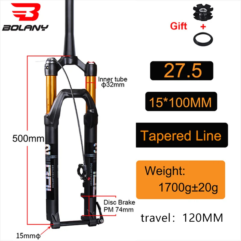 27.5/29inch Mountain Bike Thru Axle Rebound Adjustment Boost Suspension Air Fork