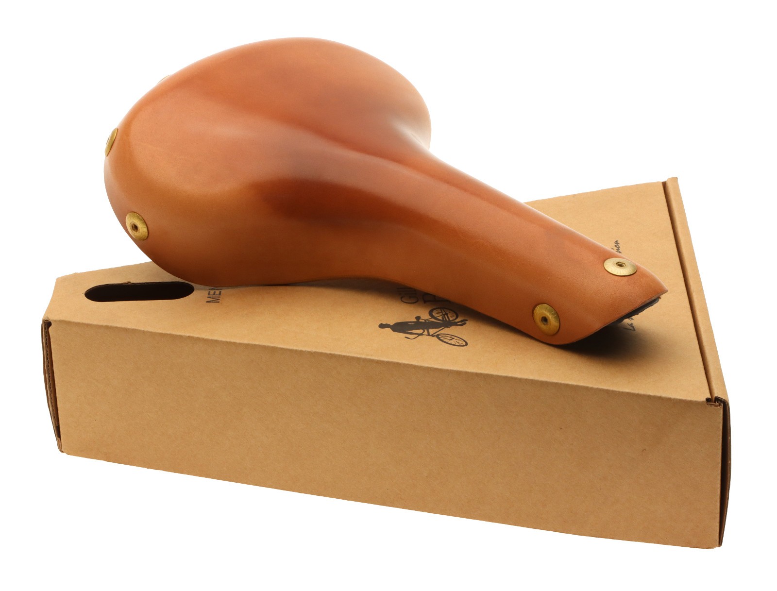 Gilles Berthoud Mente Saddle Steel Rails Hard Leather Cover Natural NEW NOS NIB