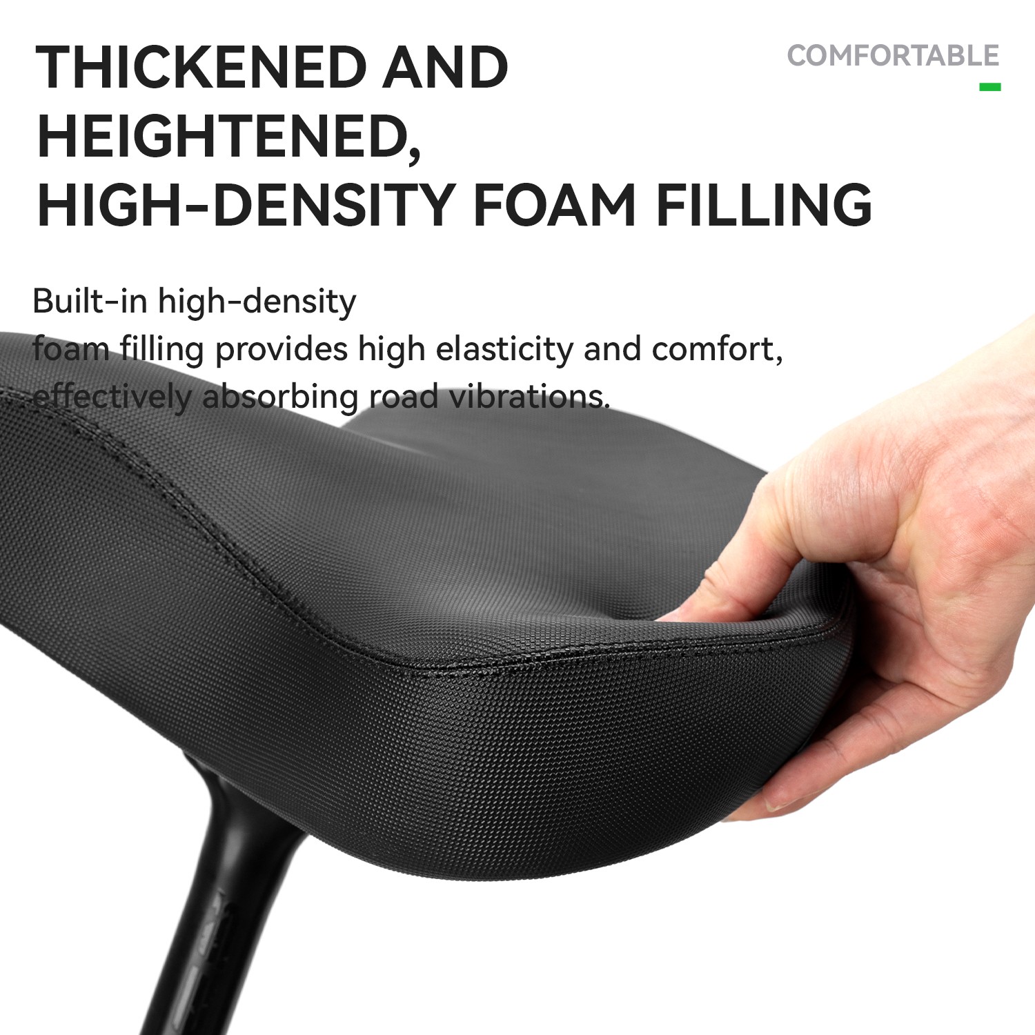 ROCKBROS Wide Bike Seat Oversized Bike Saddle Comfortable Padded Shock Absorbing