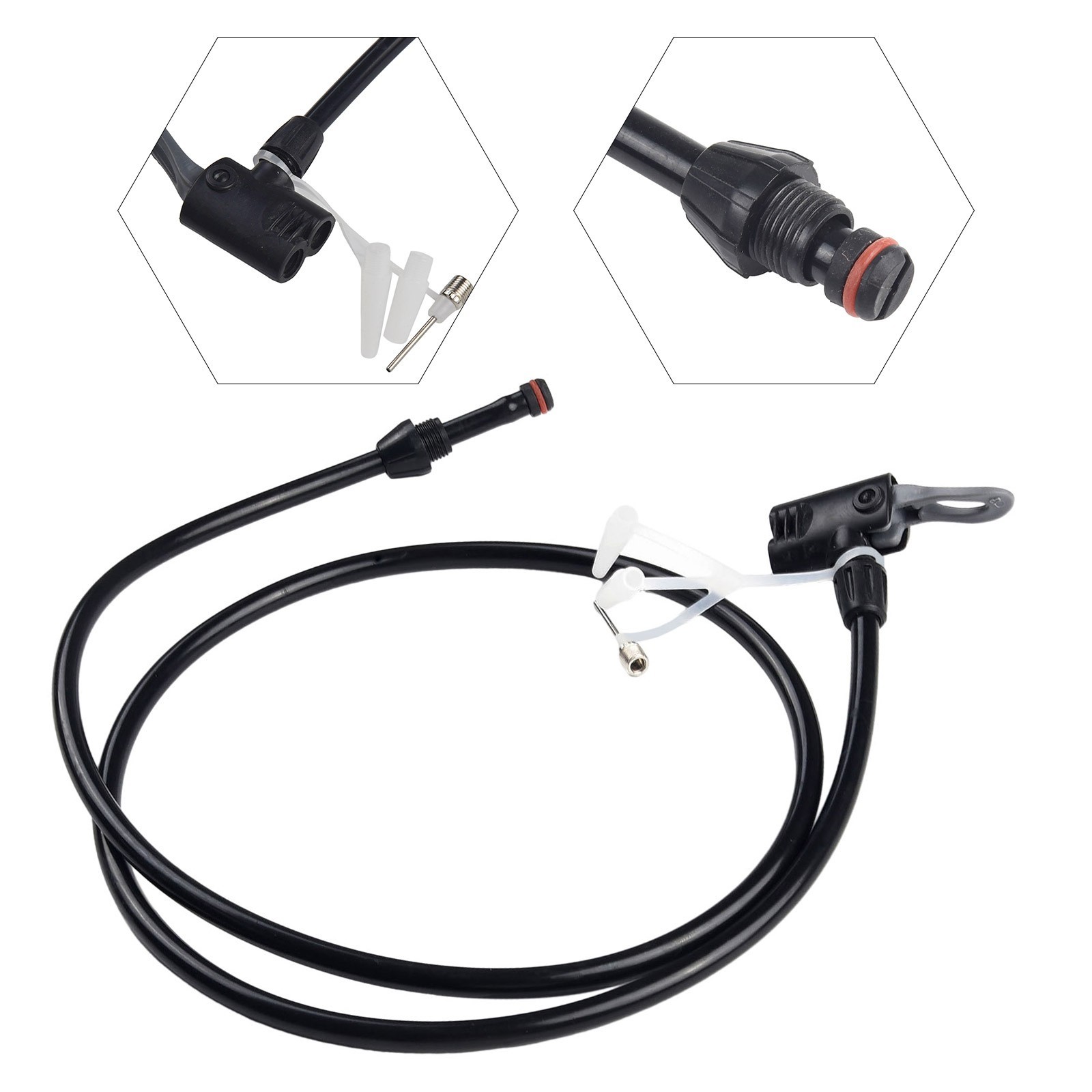 Convenient 125cm Bicycle Pump Tube Hose Extension for Multiple Nozzles