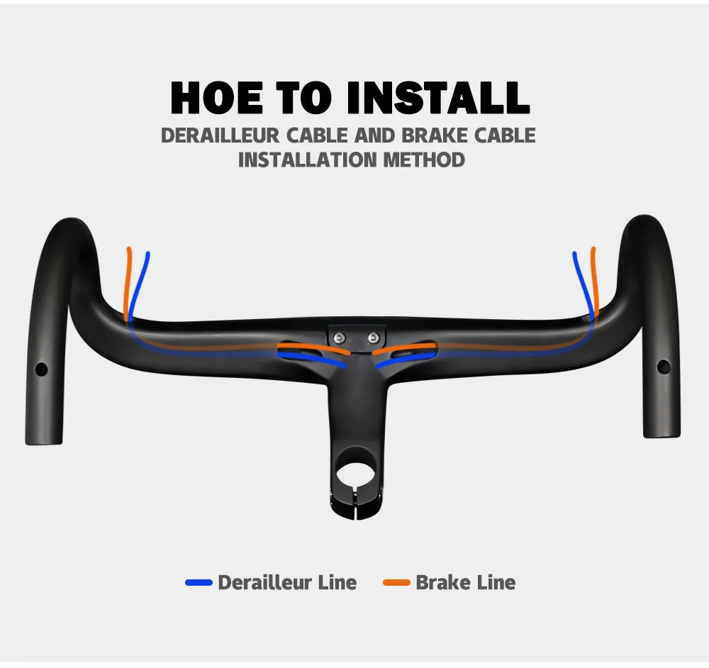Carbon Road Integrated Handlebar 28.6mm Drop Handlebars with Computer Holder