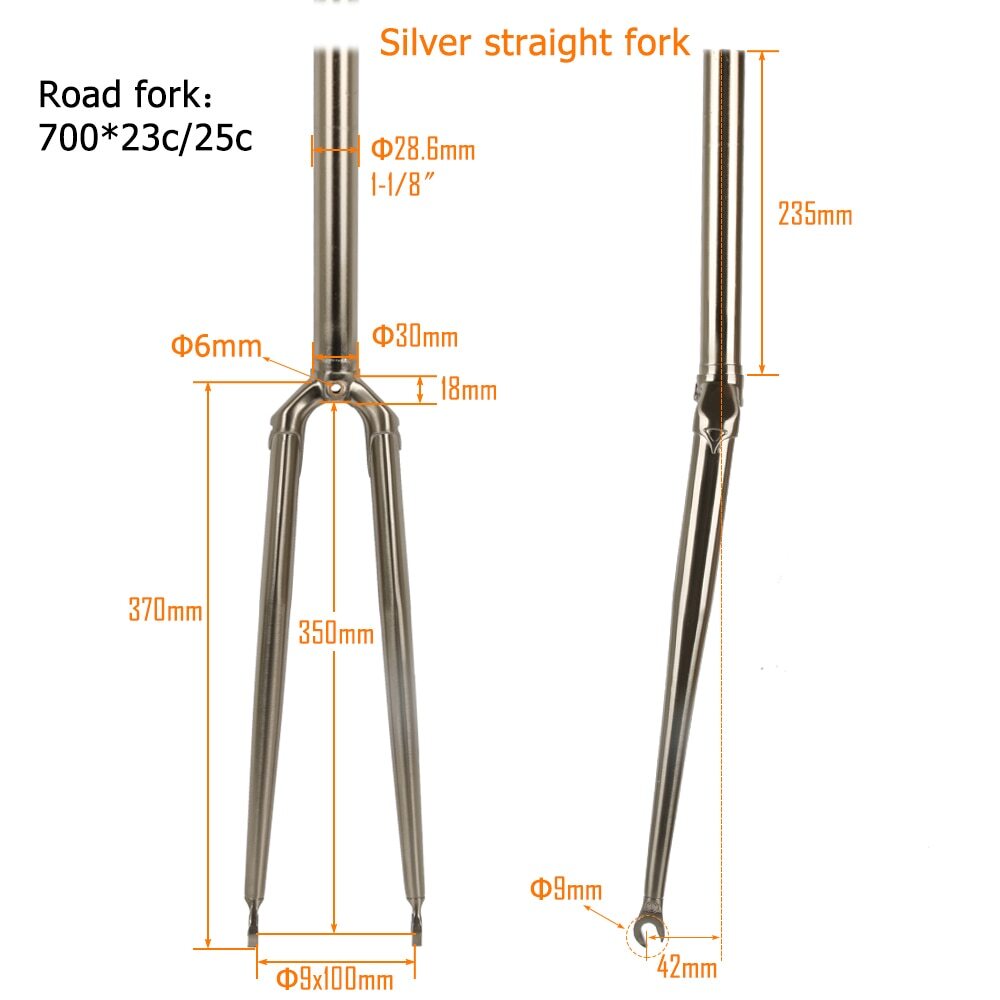 Bicycle Road Hard Fork Chromoly Steel MTB Bike Fork 700*23C 27.5 29er Disc Brake