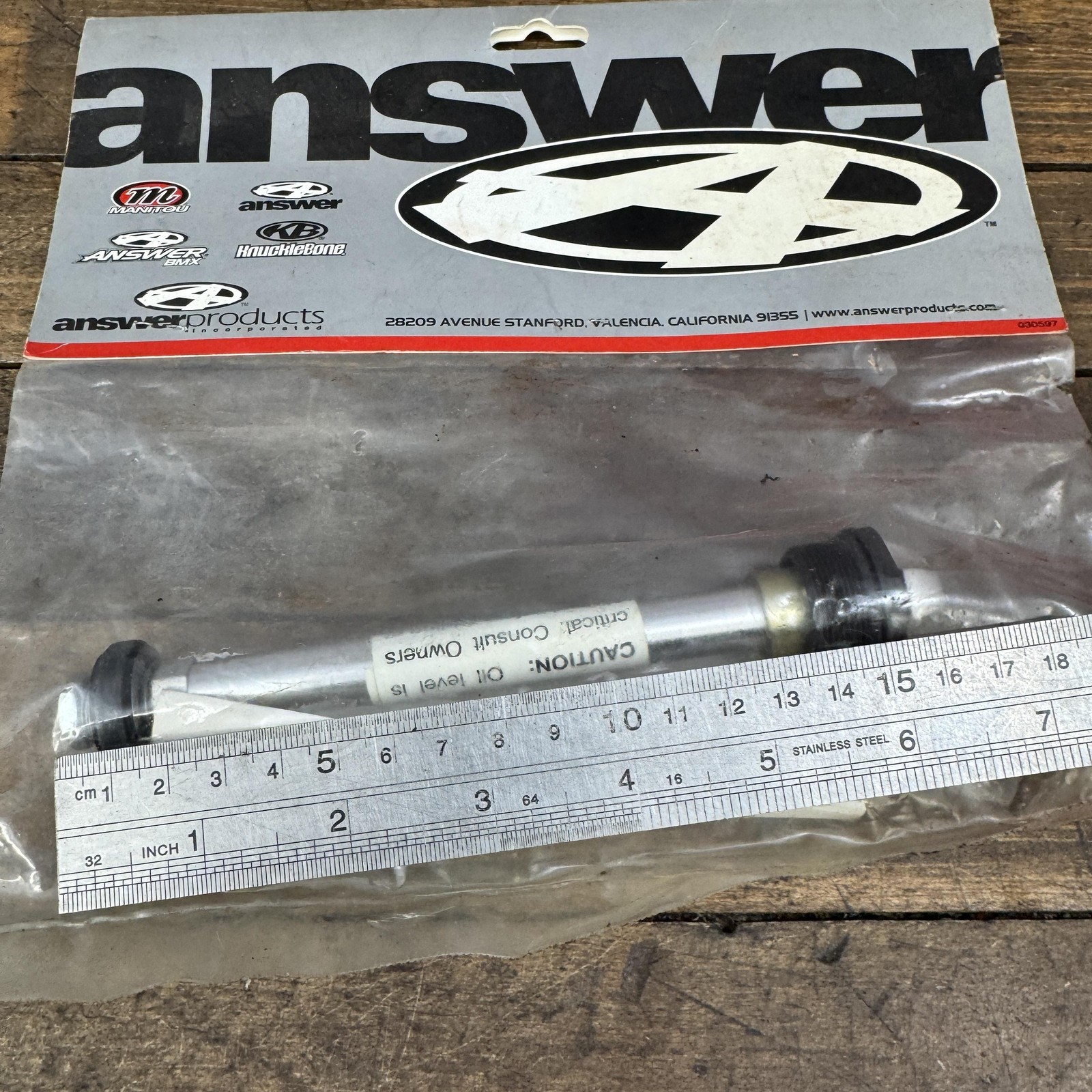 Vintage Answer Manitou SX R 00 Upper Shaft Assembly Suspension Fork 85-9113