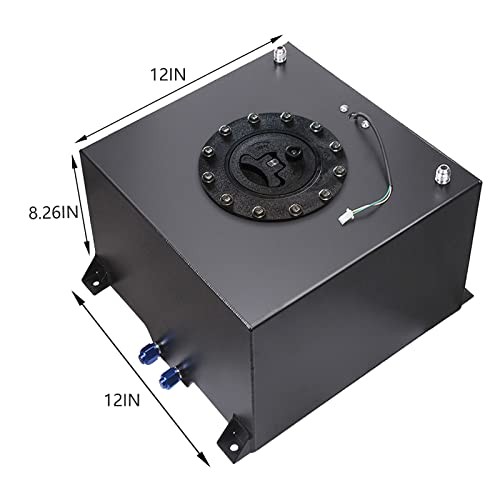 Universal 5 Gallon 20L Fuel Cell Tank with Cap and Level Sender 5 Gallon Black