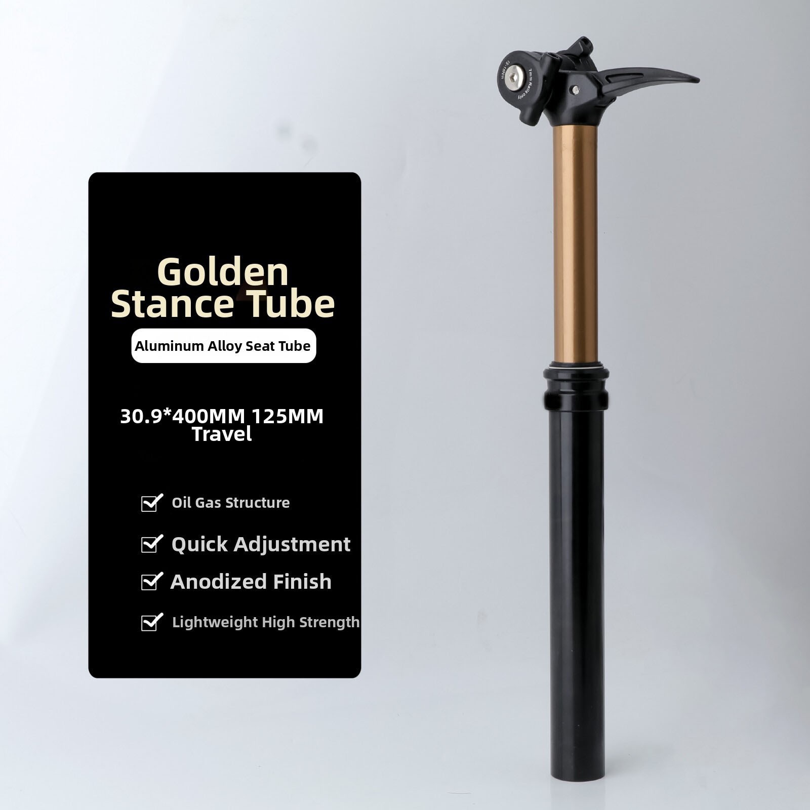 Dropper Post for MTB Hydraulic Control Oil Gas Locking 27.2/30.9/31.6mm Gold