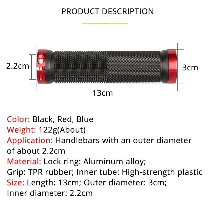 Bicycle Handlebar Grips MTB Bike Rubber Non Slip Lock On Grips Cycling