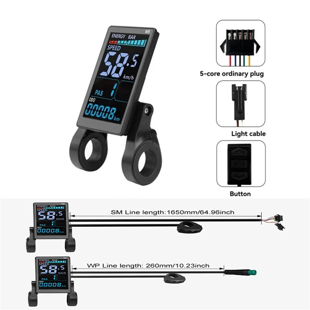 Electric Bike Speed Meter M5 LCD Display Panel Screen 24V 36V 48V 52V 60V 72V.
