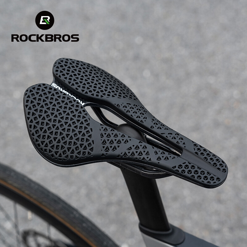 ROCKBROS 3D Printed Bicycle Saddle Ultralight Carbon Fiber Hollow Bike Saddle