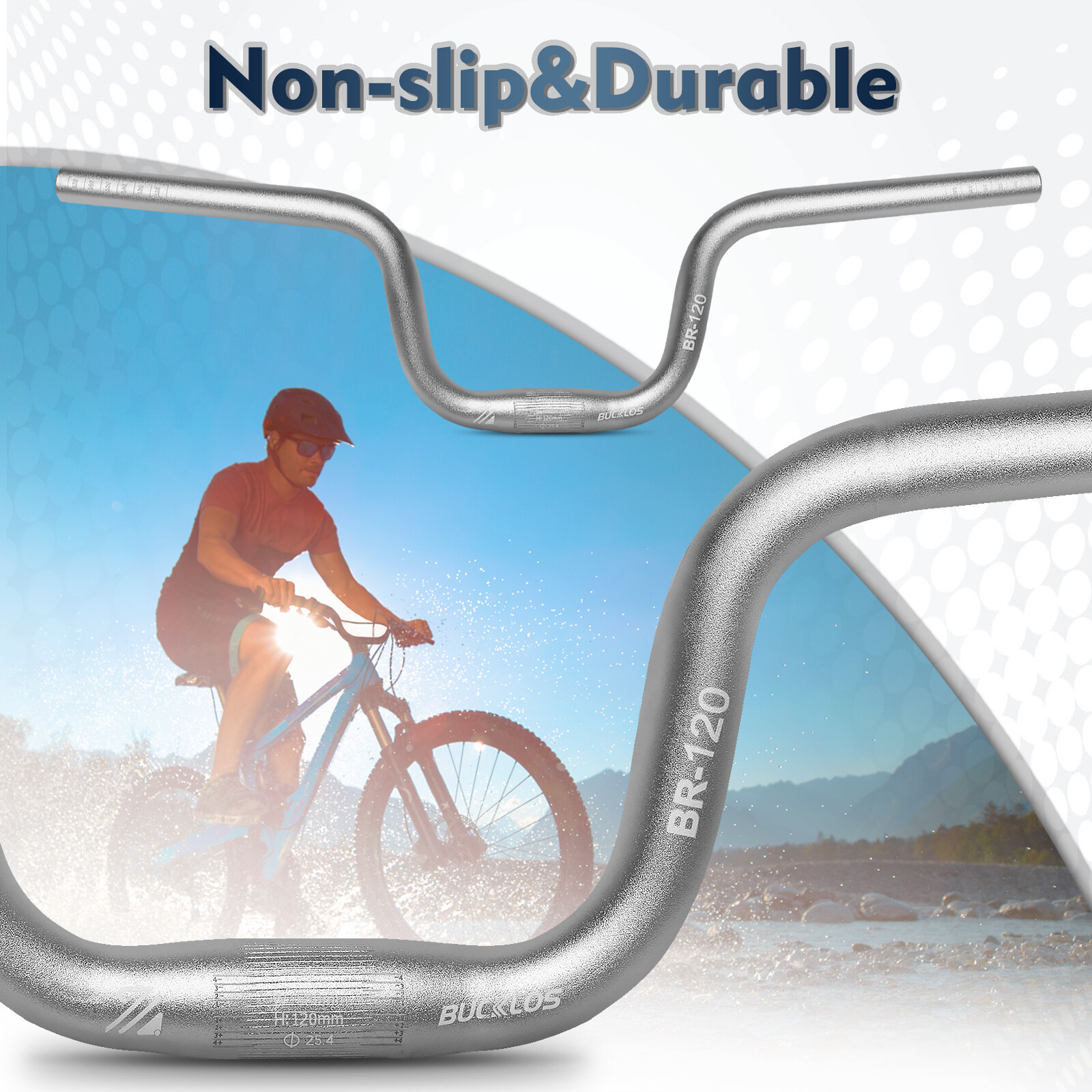 BUCKLOS 25.4/31.8mm Riser Handlebar 580-780mm Aluminum Mountain Folding/BMX Bike