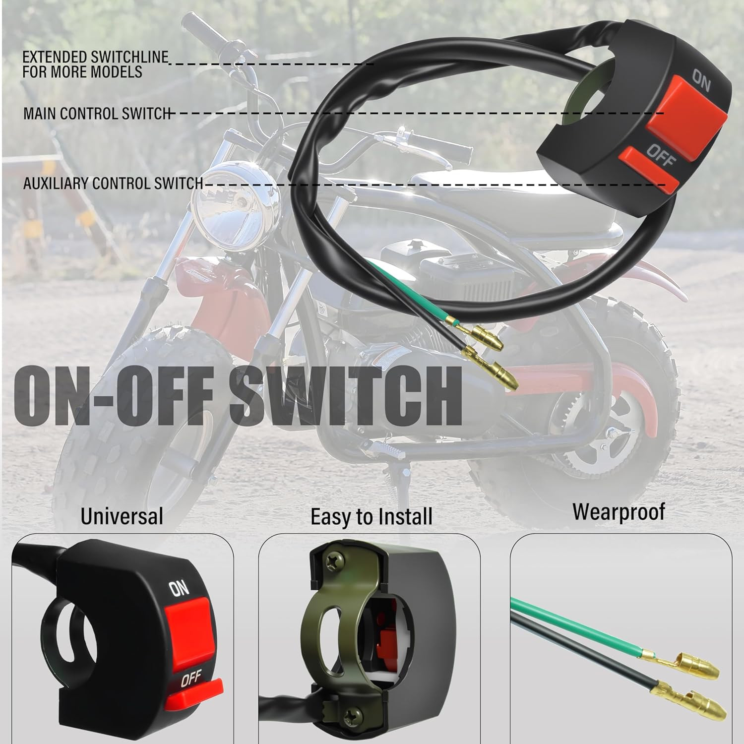 Universal Mini Bike Throttle Assembly&Cable Kit | Direct Replacement for Coleman