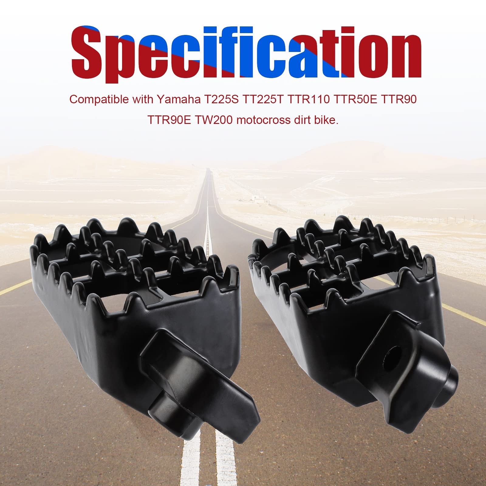 YOFMOO Foot Pegs Rest Footrest Footpegs for XR50 XR50R XR70 XR70R XR80 black