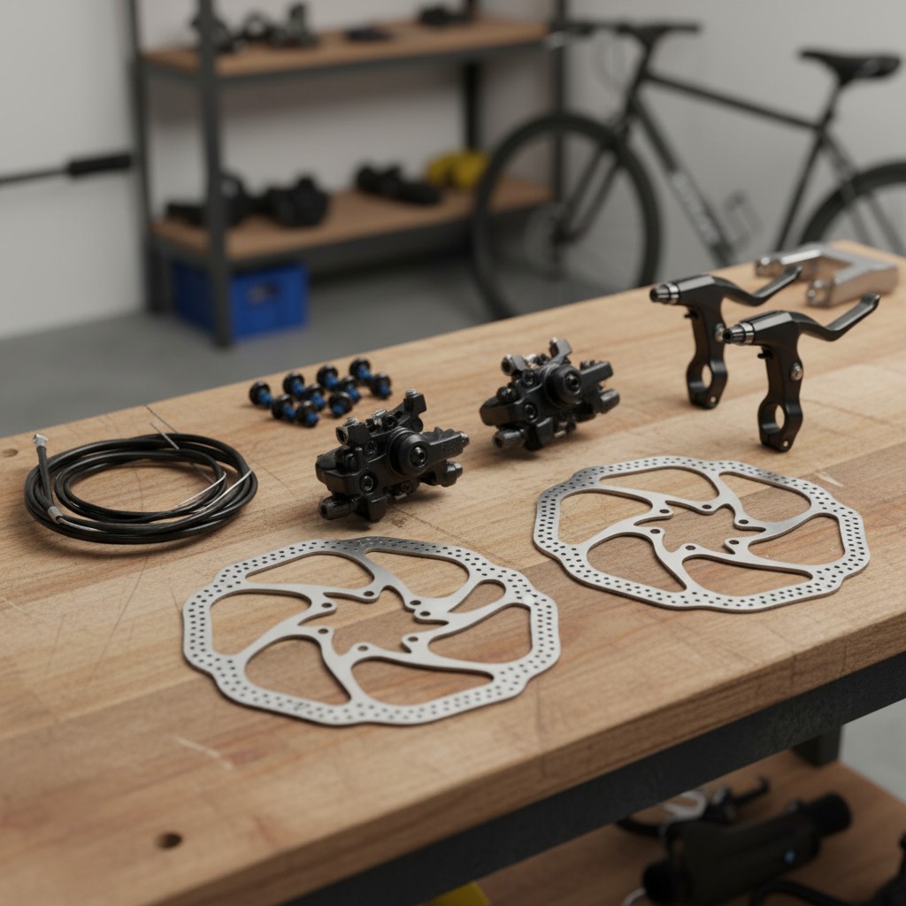 Mechanical Disc Brake Kit for Bicycles – 2 x 160mm Rotors, Easy Installation