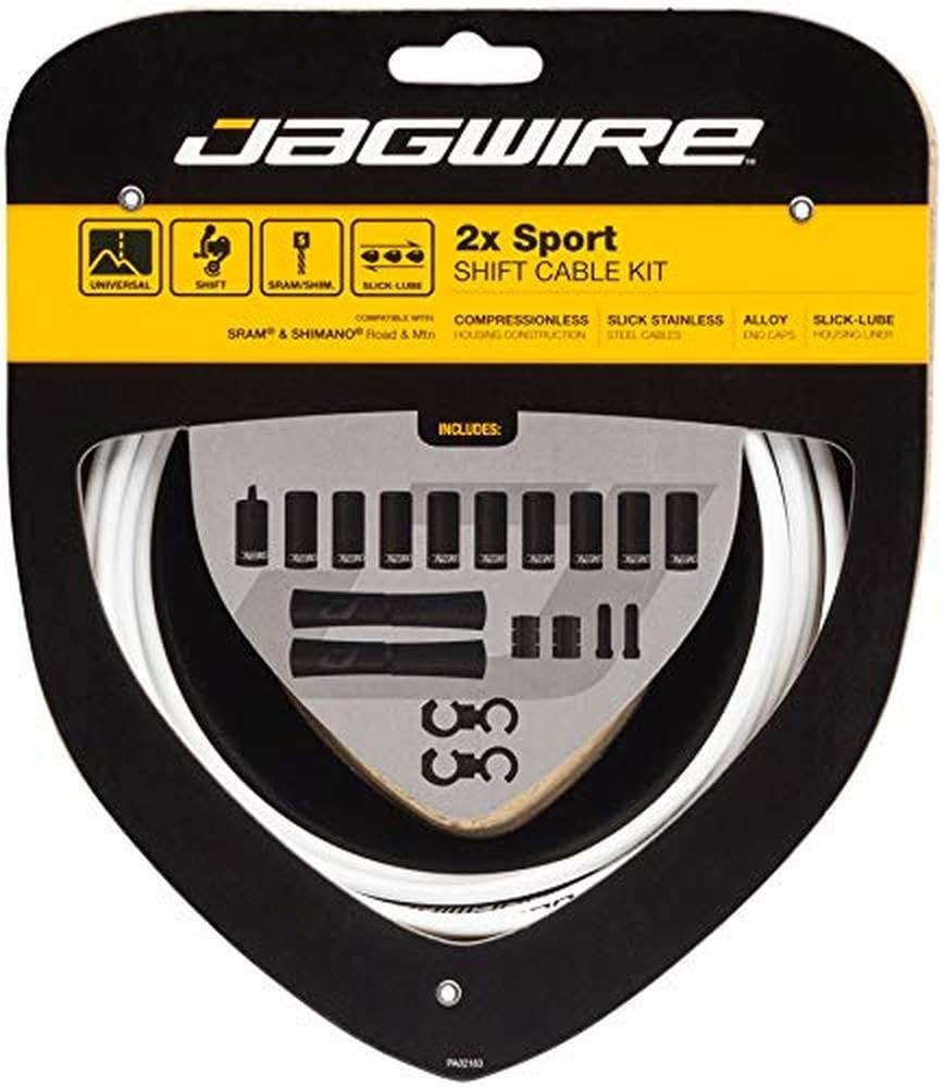 Jagwire 2X Sport Shift Adult Unisex Shift Cable And Sheath Kit White One Size