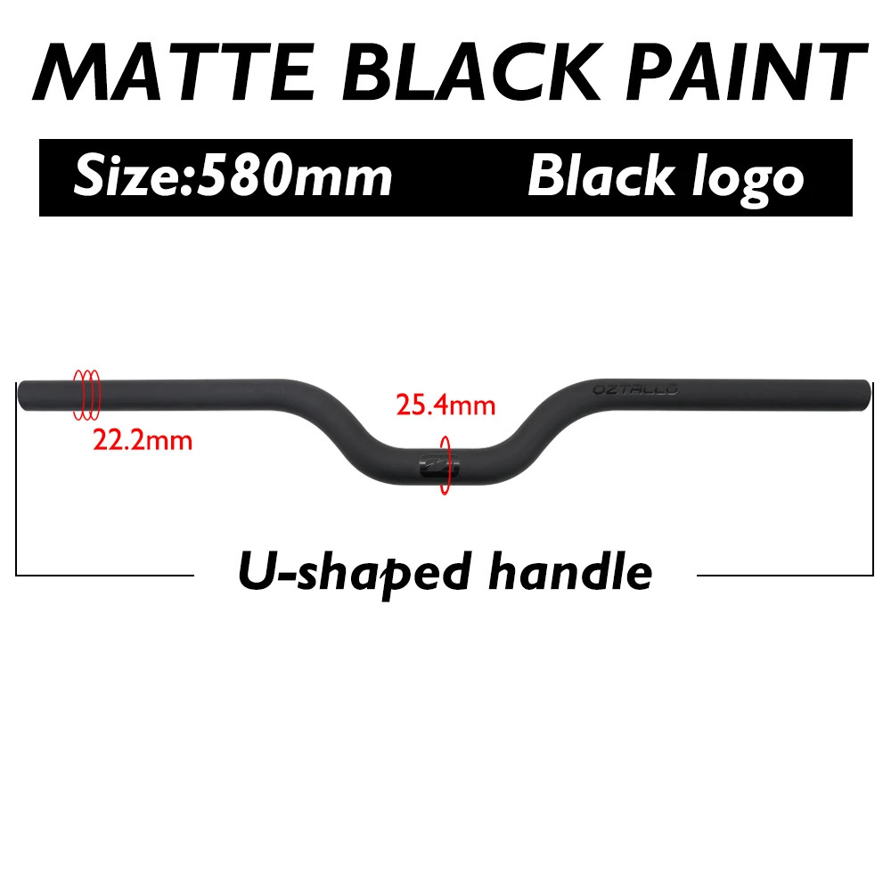 Carbon Fiber Mountain Bike Handlebars 25.4mm Clamp Diameter Flat Riser Bar
