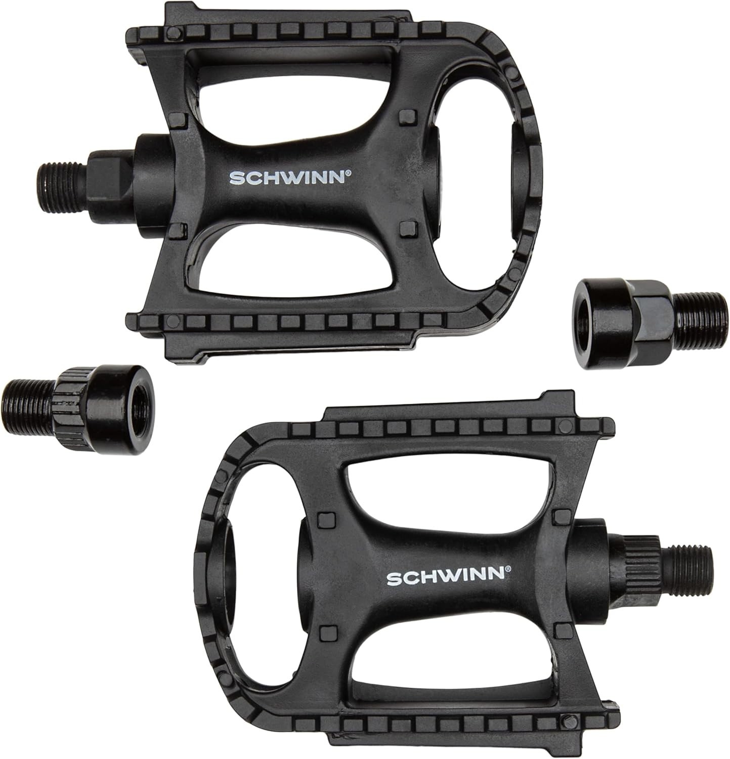 Basic Black Bike Pedals – Lightweight & Rust-Resistant with Reflectors, Set of 2