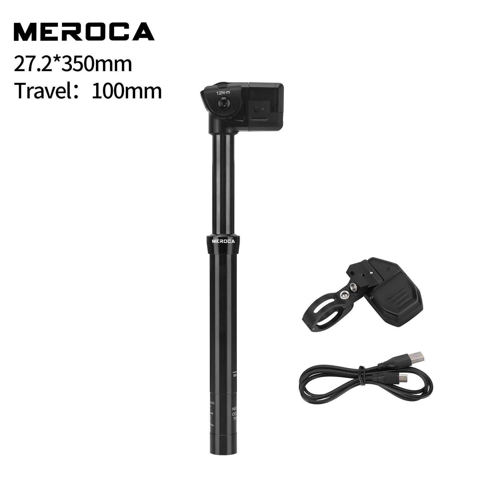 MEROCA Wireless Electronic Dropper Seatpost Bluetooth Seat Post 100/125/150mm