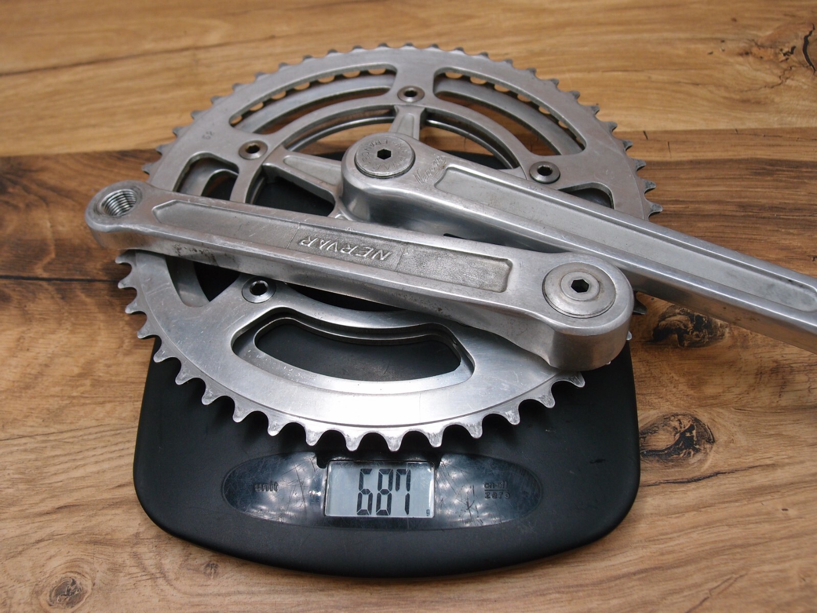 1970s NERVAR double crankset for road bike made in France 52/47 T 170 mm