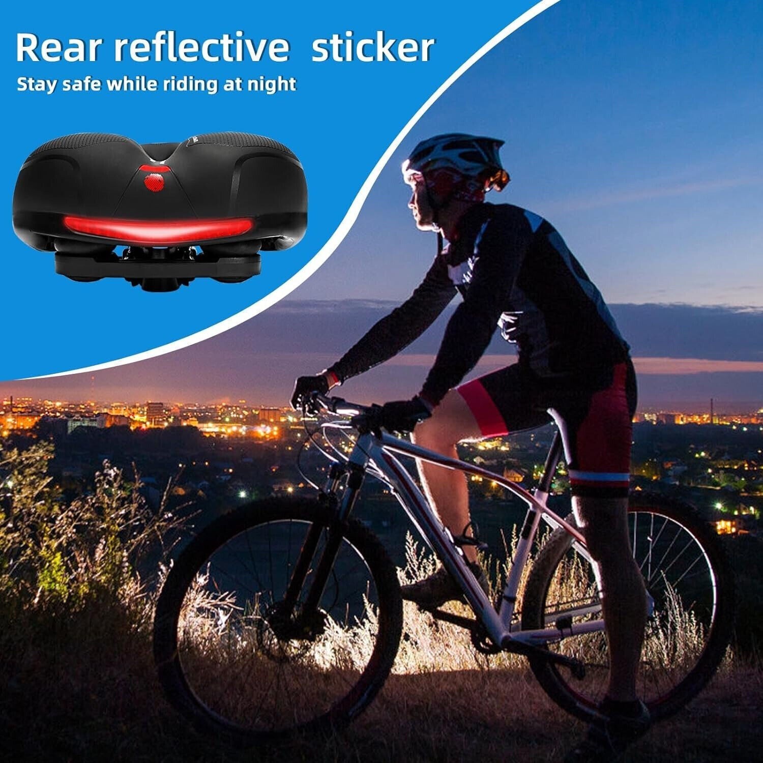 New Bicycle Saddle bike Comfort Wide Soft Bike Seat Sporty Air Cushion US 】