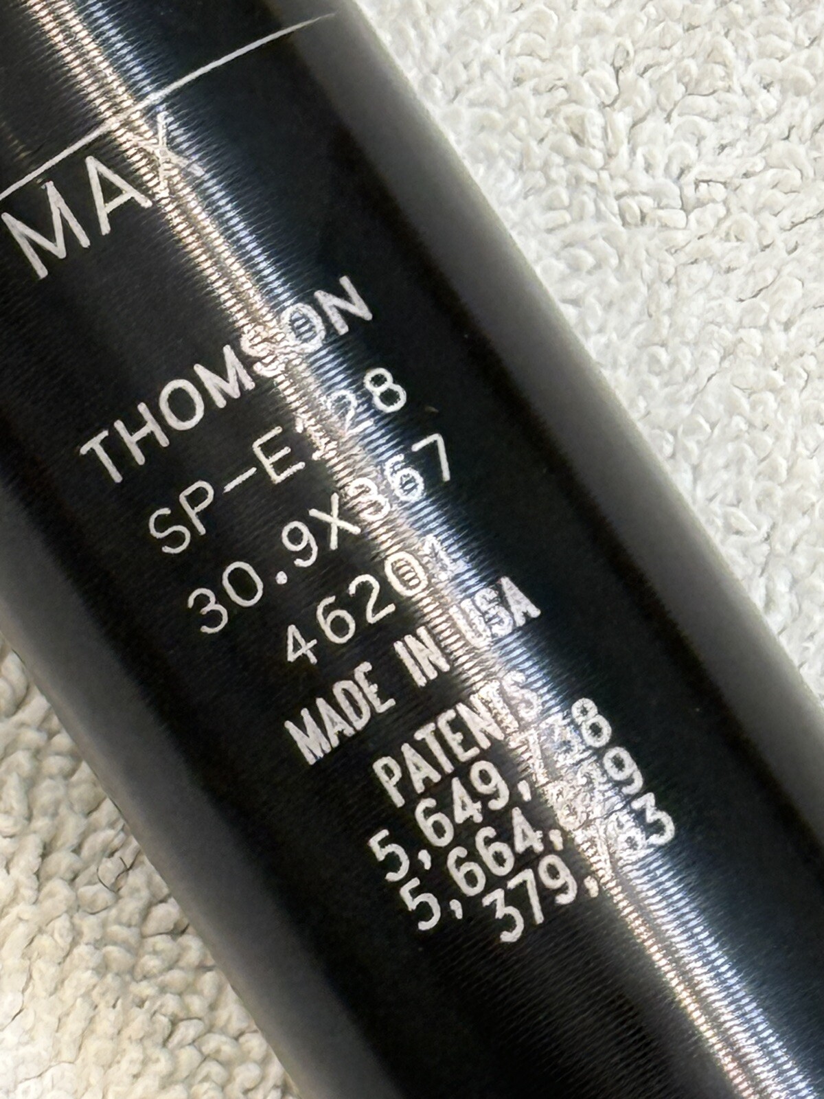 Thomson Elite Seatpost – Zero offset 30.9mm x 367mm SP-E128 Black [slr]