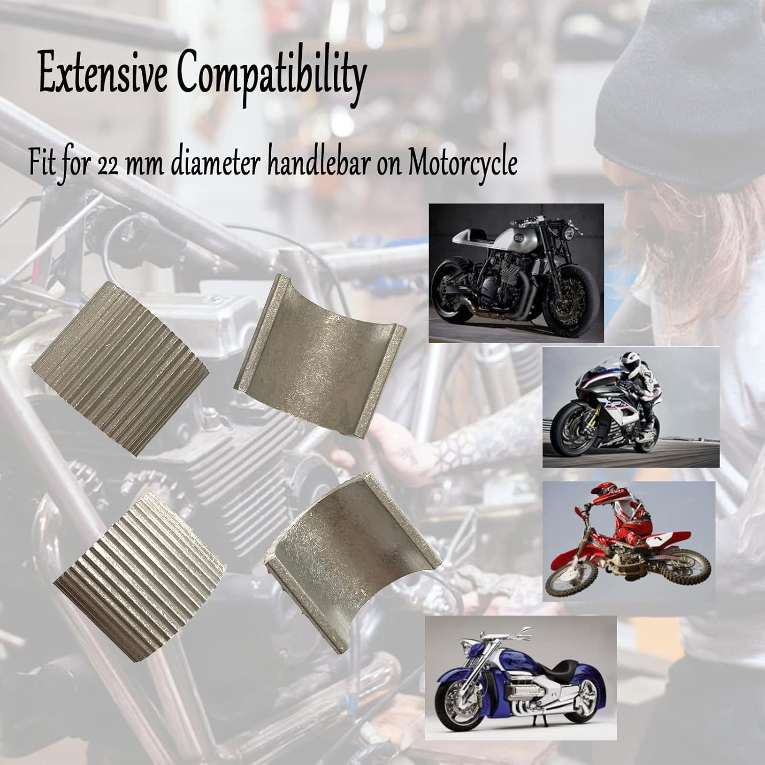 4Pcs Universal Conversion Shims Spacer 7/8»/22Mm Handlebar to 1»/25Mm Risers H