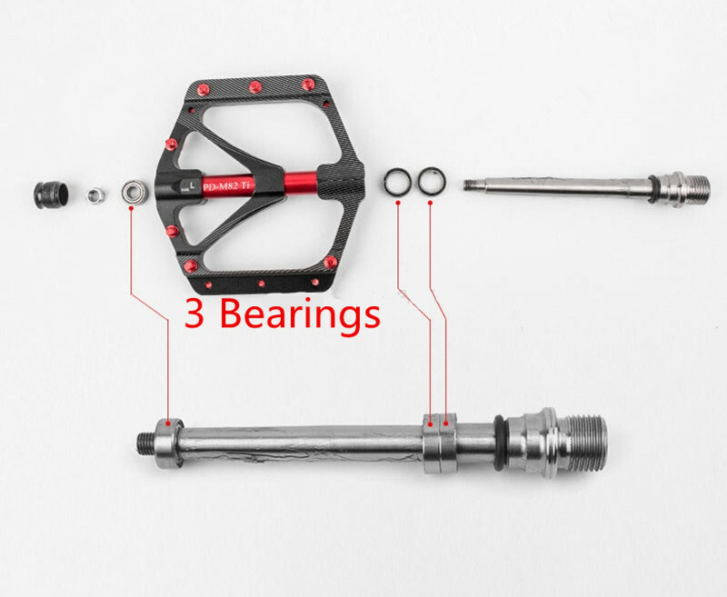 PROMEND MTB Road Bike Titanium Pedals Ultralight 9/16inch 3 Palin Bicycle Pedals