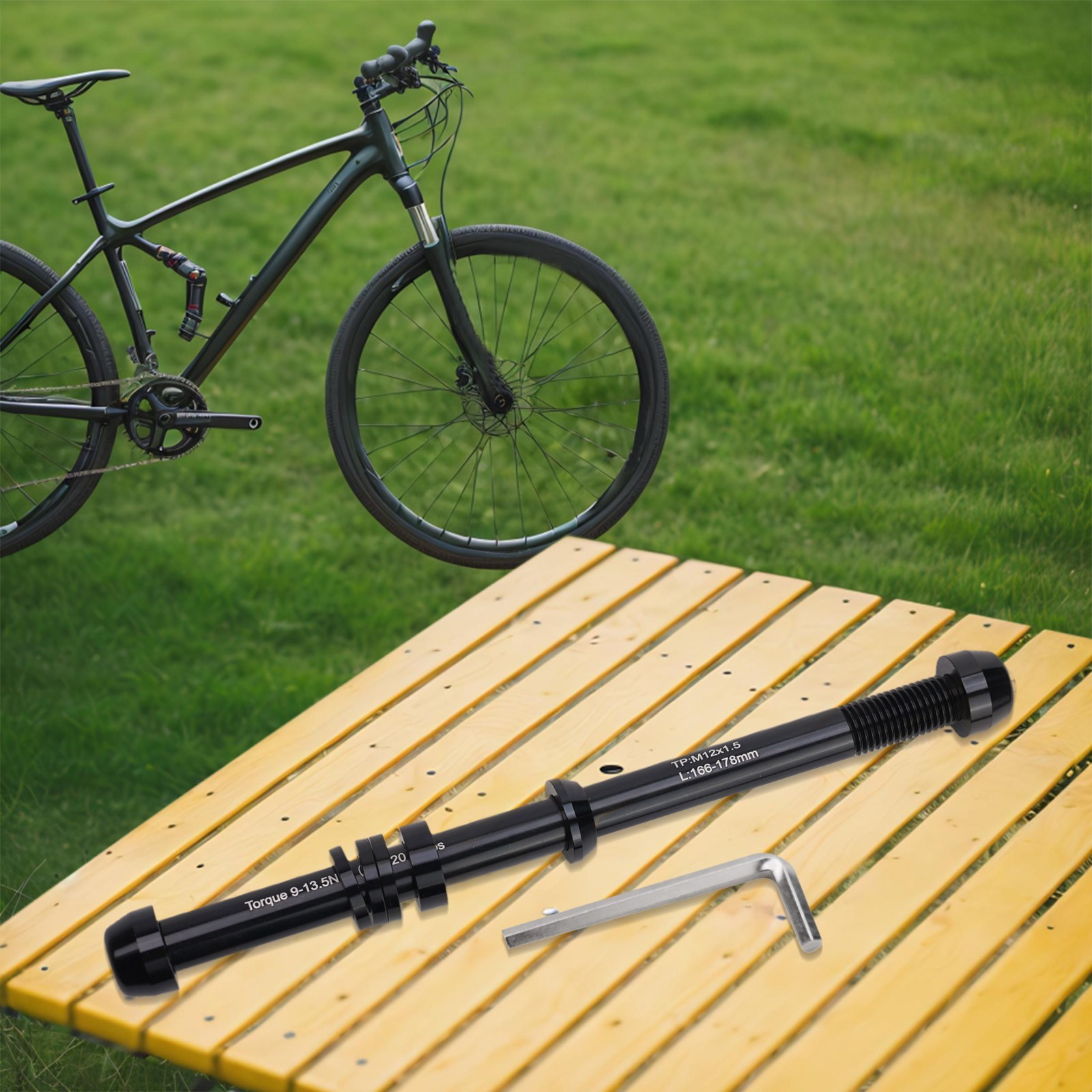 Thru Axle Bicycle Trainer Compatible with Various Sizes for Indoor Use