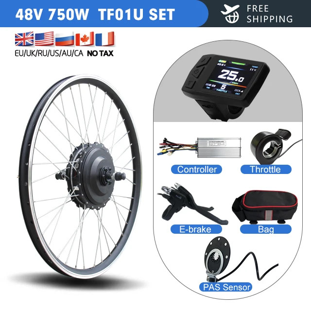 E-bike Conversion Kit 750W 48V Rear Cassette Brushless Gear Hub Motor Wheel