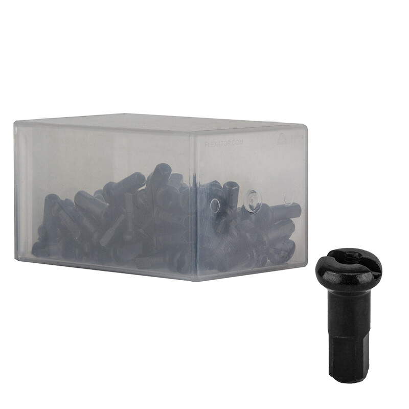 DT Swiss Brass Spoke Nipples 2.0 x 12mm Black Box of 100
