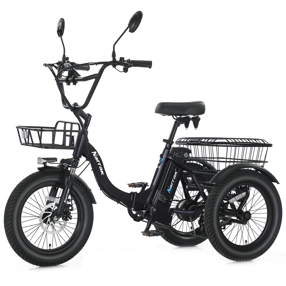 NARRAK Fat Tire Folding Electric Tr-ike Peak for Adults 13Ah Shimano 7-Speed N3