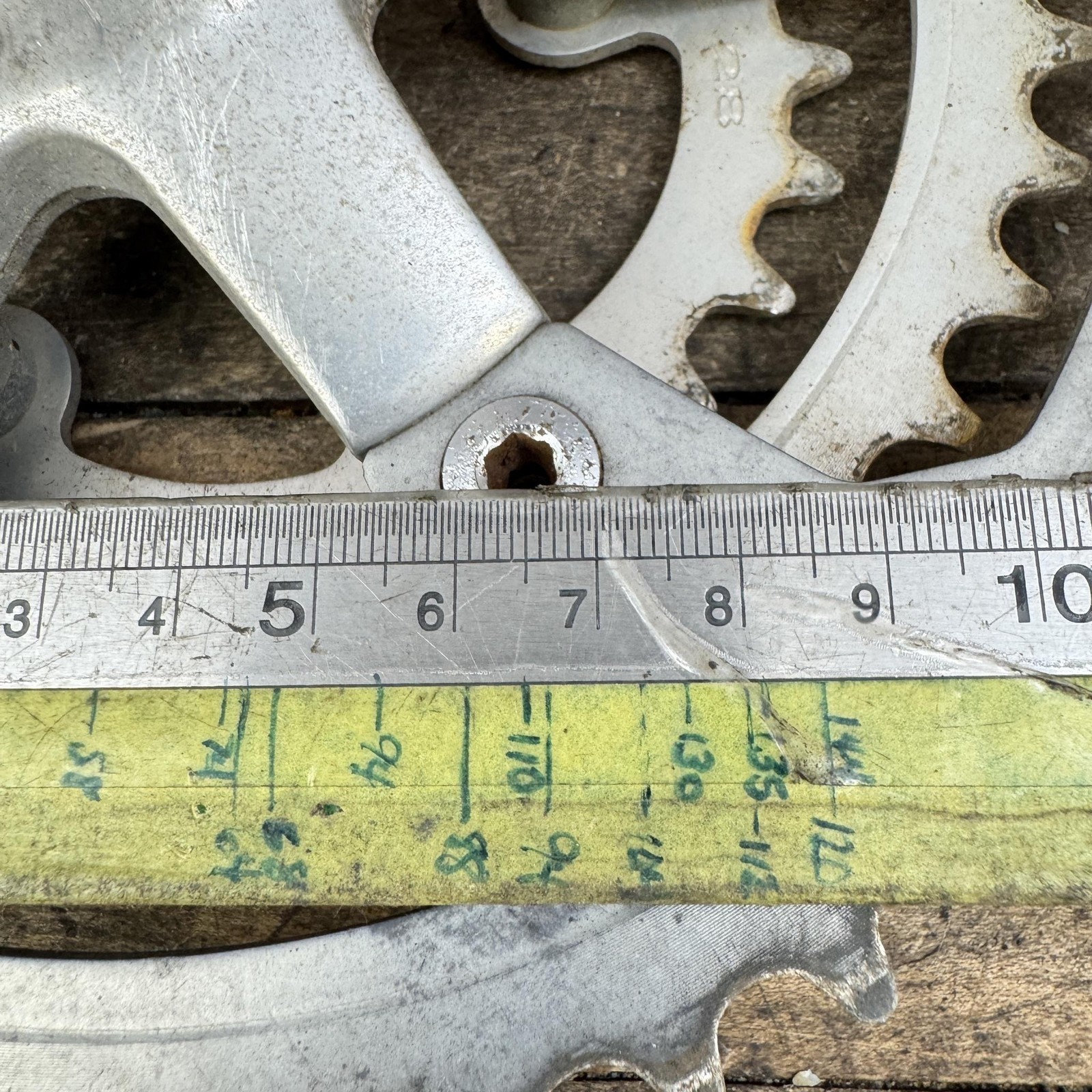 Vintage Shimano FC-B124 Crankset TRIPLE 175 Biopace 48/38/28T 110 BCD Deore 80s