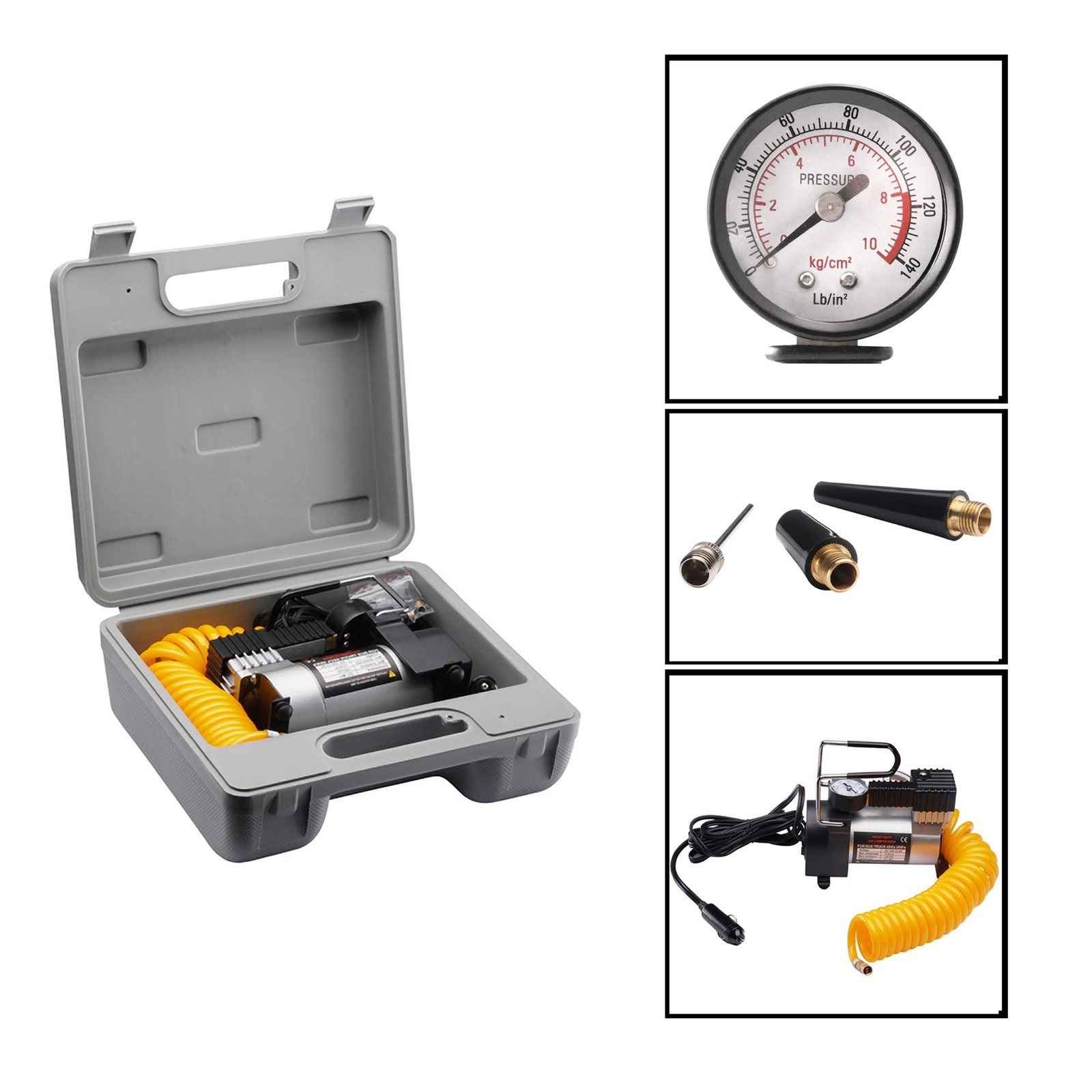 RAD Sportz 12 Volt Electric Tire Air Pump with Gauge for Bike/Auto