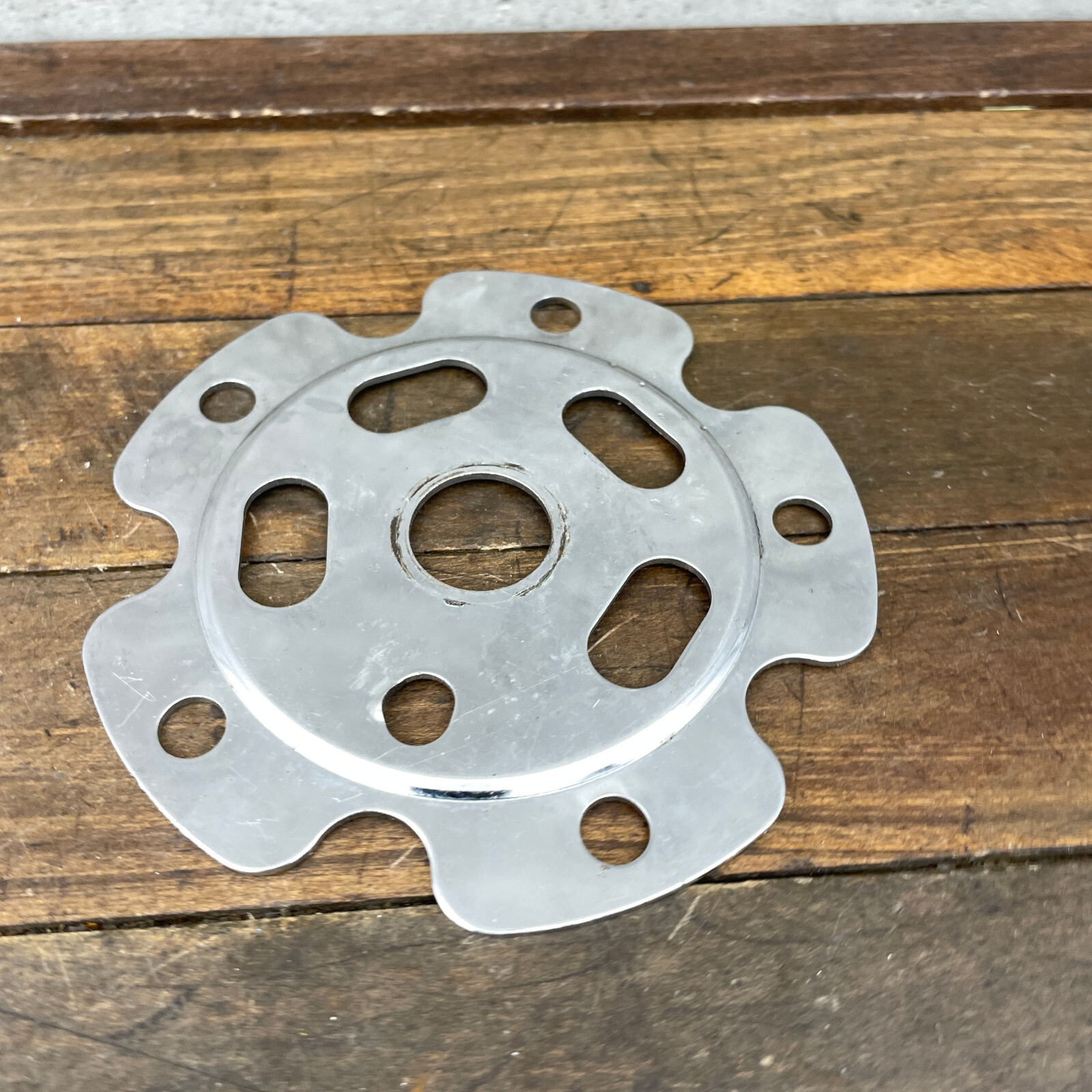 Old School BMX Power Plate Spider Chrome Disc 110 OG 80s Silver Freestyle