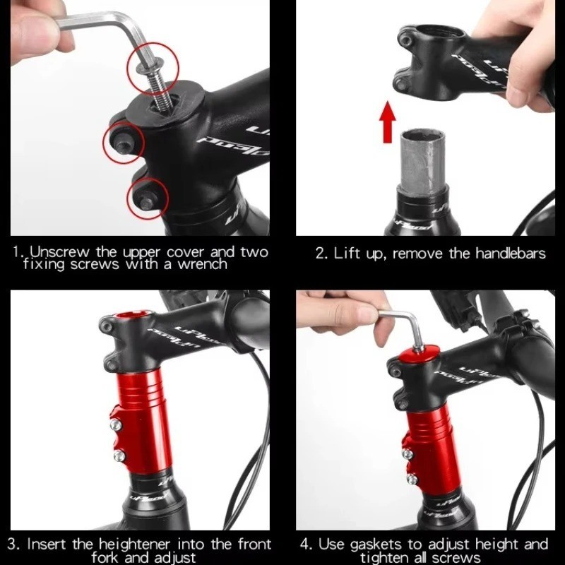 Mountain Bike Handlebar Front Fork Stem Riser Extender Extension Head Up Adaptor