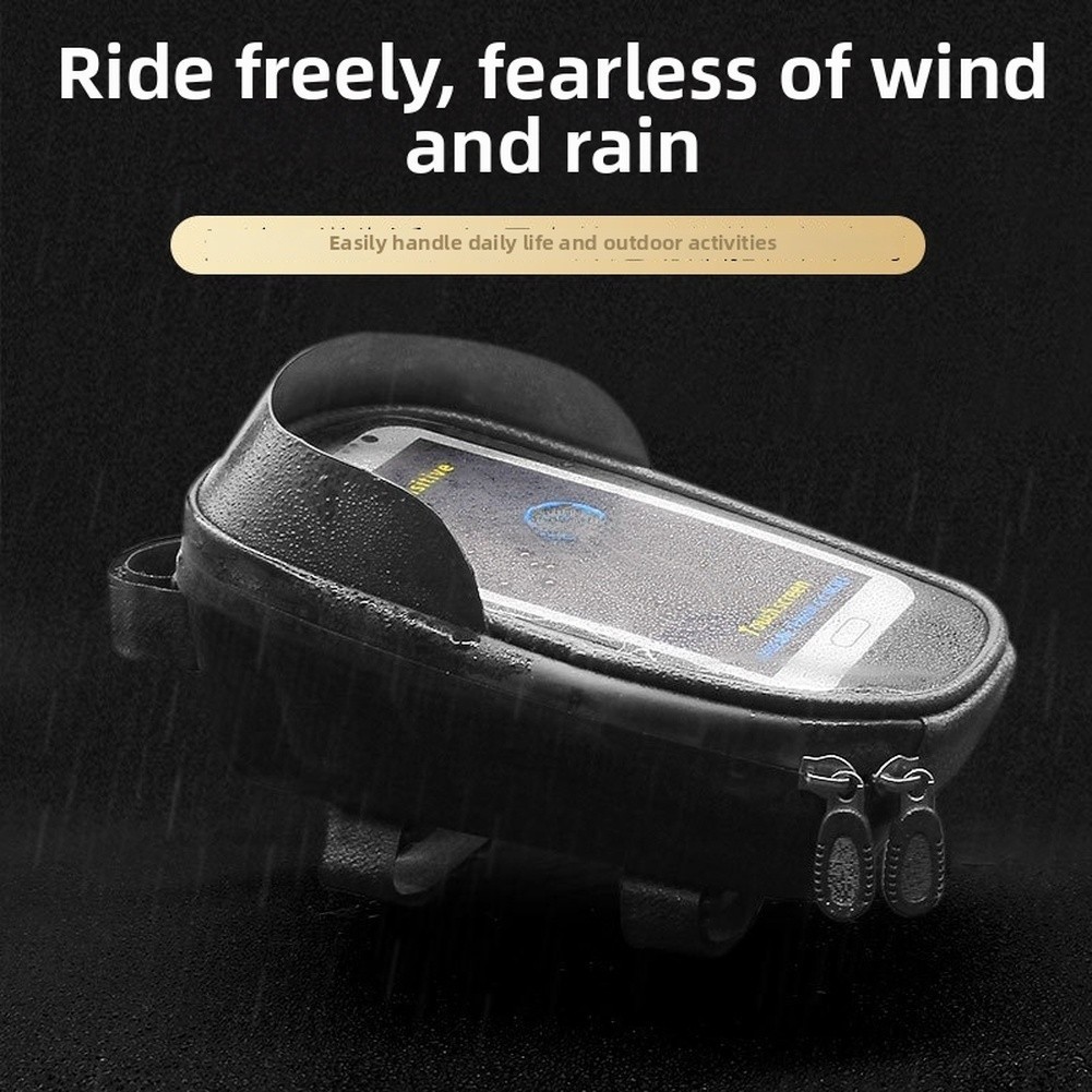 Bike Top Tube Bag 20 cm Hard Shell Waterproof Touchscreen Friendly for Riders