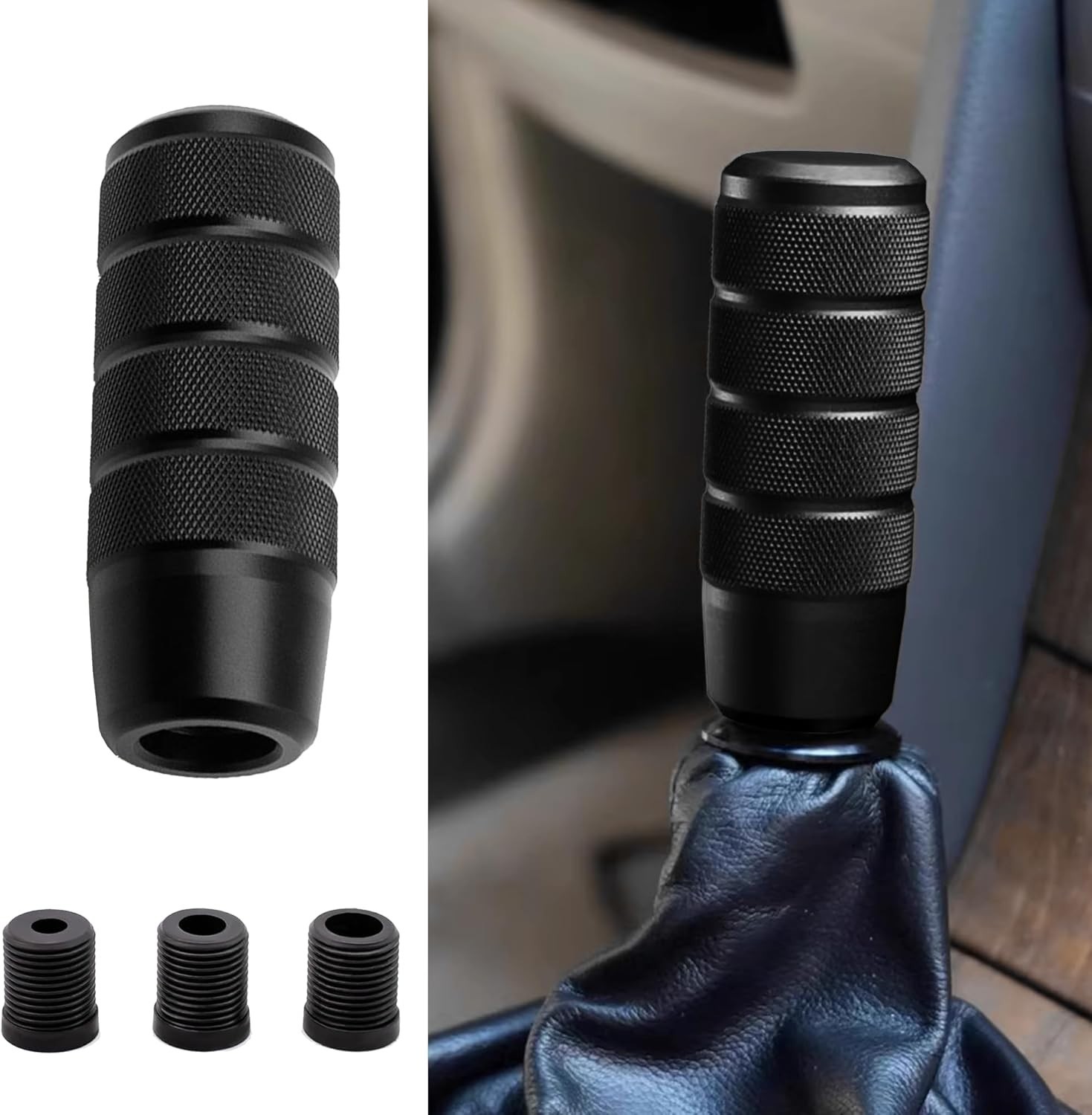 95mm/3.74″ Car Shifter Knob, Aluminum Weighted Automotive Gear Shift Black