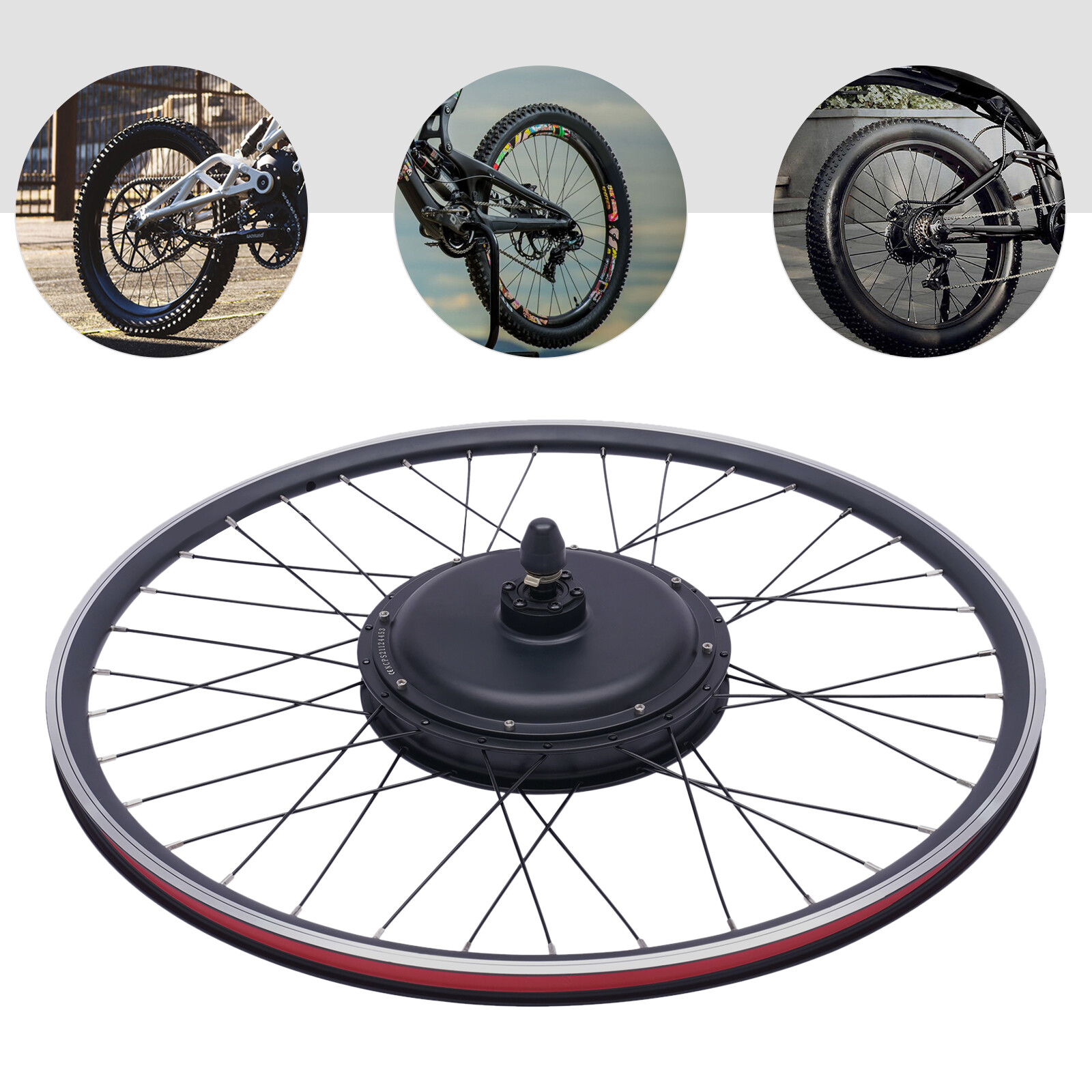 700C 48V 1000W Electric Bicycle Conversion Kit E-Bike Hub Motor Rear Wheel w/LCD