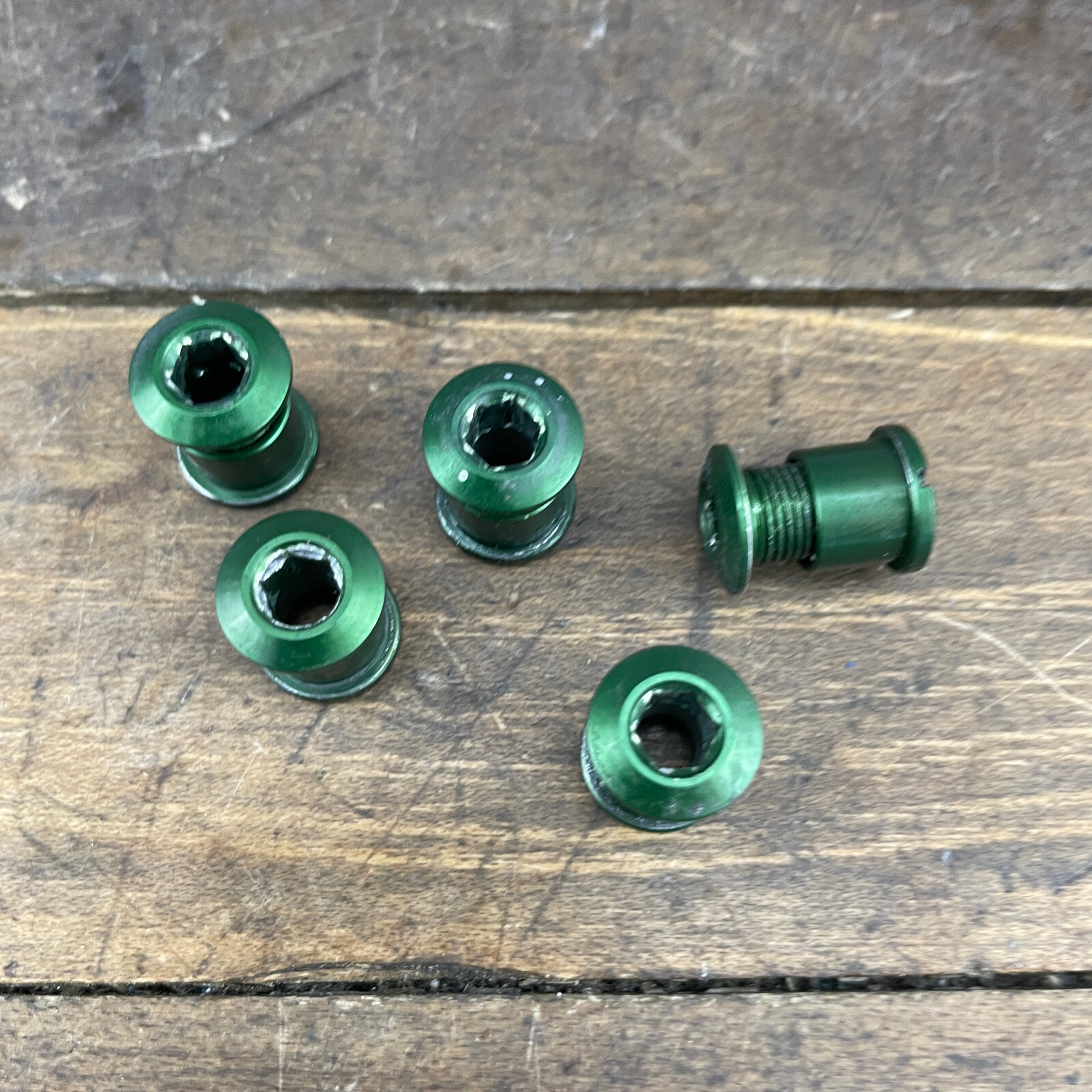 Chainring Bolt Set Green Aluminum 5 Rasta Lightweight Mountain 90s MTB Alloy